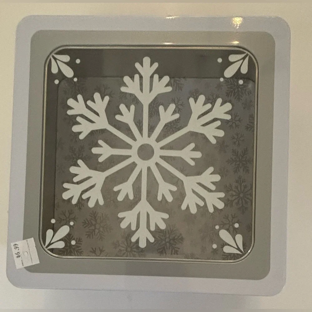 white & silver w/ a splash of blue snowflake gift bags & boxes-10 items NEW NWT